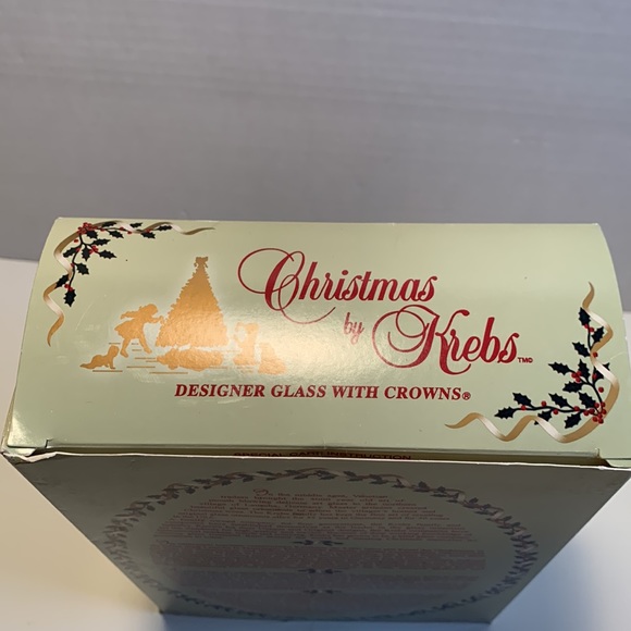 Christmas by Krebs vintage glass blue and gold ornaments with crown pattern - Picture 2 of 4